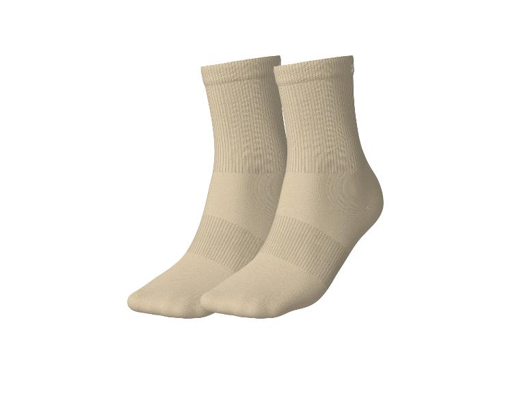 Paire de chaussettes mi-mollet beiges avec bords-côtes et soutien de la voûte plantaire