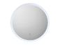 Un miroir rond avec un éclairage LED blanc.