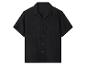 Chemise noire pour homme à manches courtes avec boutons