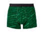 Boxers Parkside vert foncé avec imprimé texte.
