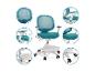 Chaise de bureau turquoise avec dossier en maille et fonctions réglables