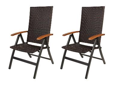 LIVARNO® Lot de 2 fauteuils pliants tressés Valencia