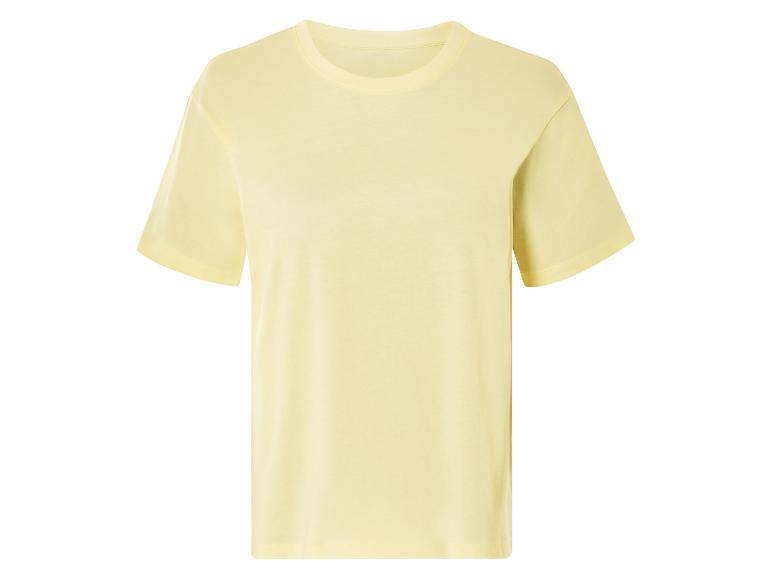 T-shirt jaune pâle à manches courtes.