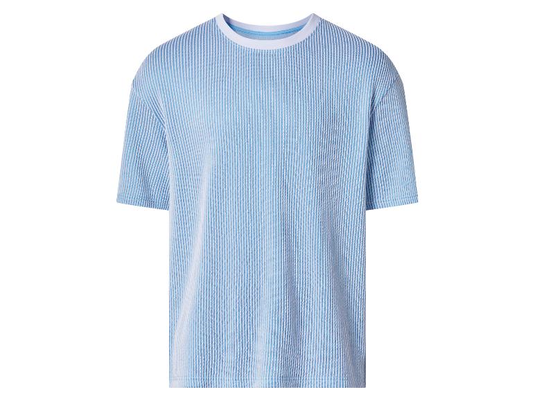 T-shirt à manches courtes rayé bleu et blanc