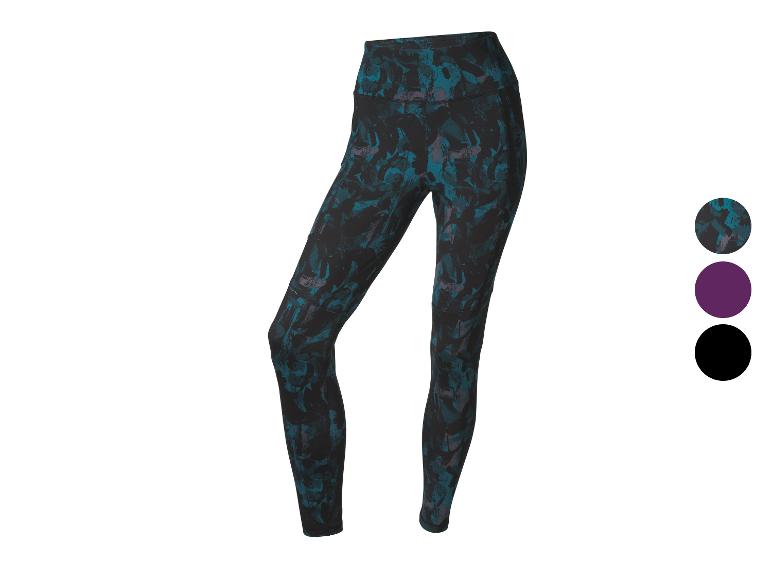 Legging noir et sarcelle à motifs avec options de couleur.