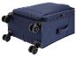 Valise souple bleue à huit roulettes pivotantes et fermeture éclair supérieure