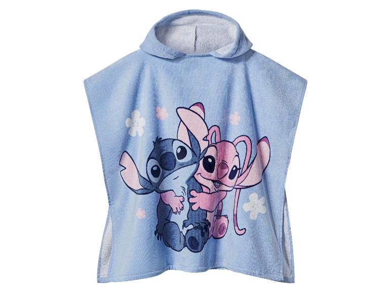 Serviette de bain à capuche Stitch et Angel, bleu clair.