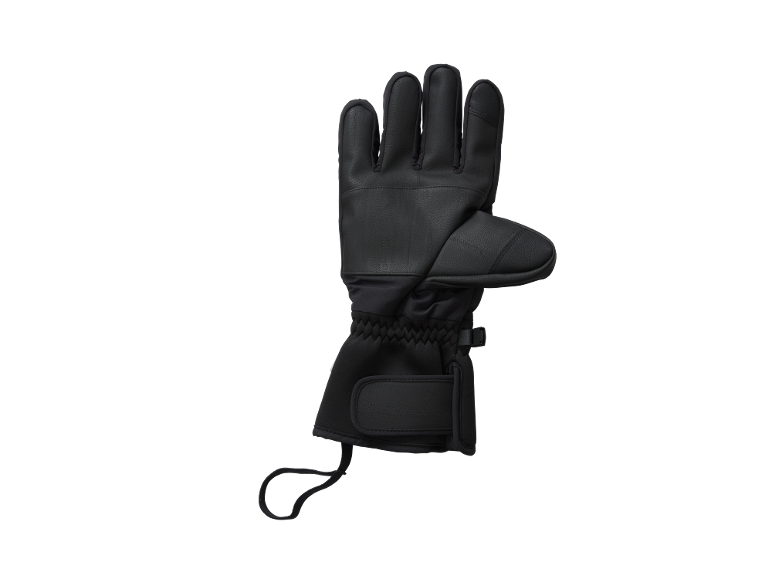 Gant noir avec dessus rabattable et sangle de poignet réglable