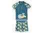 Maillot de bain enfant Playohoes : haut et short, motif dinosaures surfeurs.
