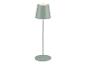 Lampe sur pied design, couleur vert-gris clair.