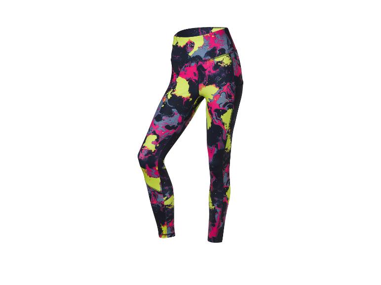 Leggings de sport à imprimé marbré aux couleurs vives.