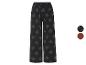 Pantalons amples à motif feuilles, disponibles en noir et brun.