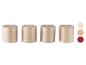 LIVARNO® Stumpenkerzen Rustik, 4 bougies piliers dorées avec échantillons de couleurs