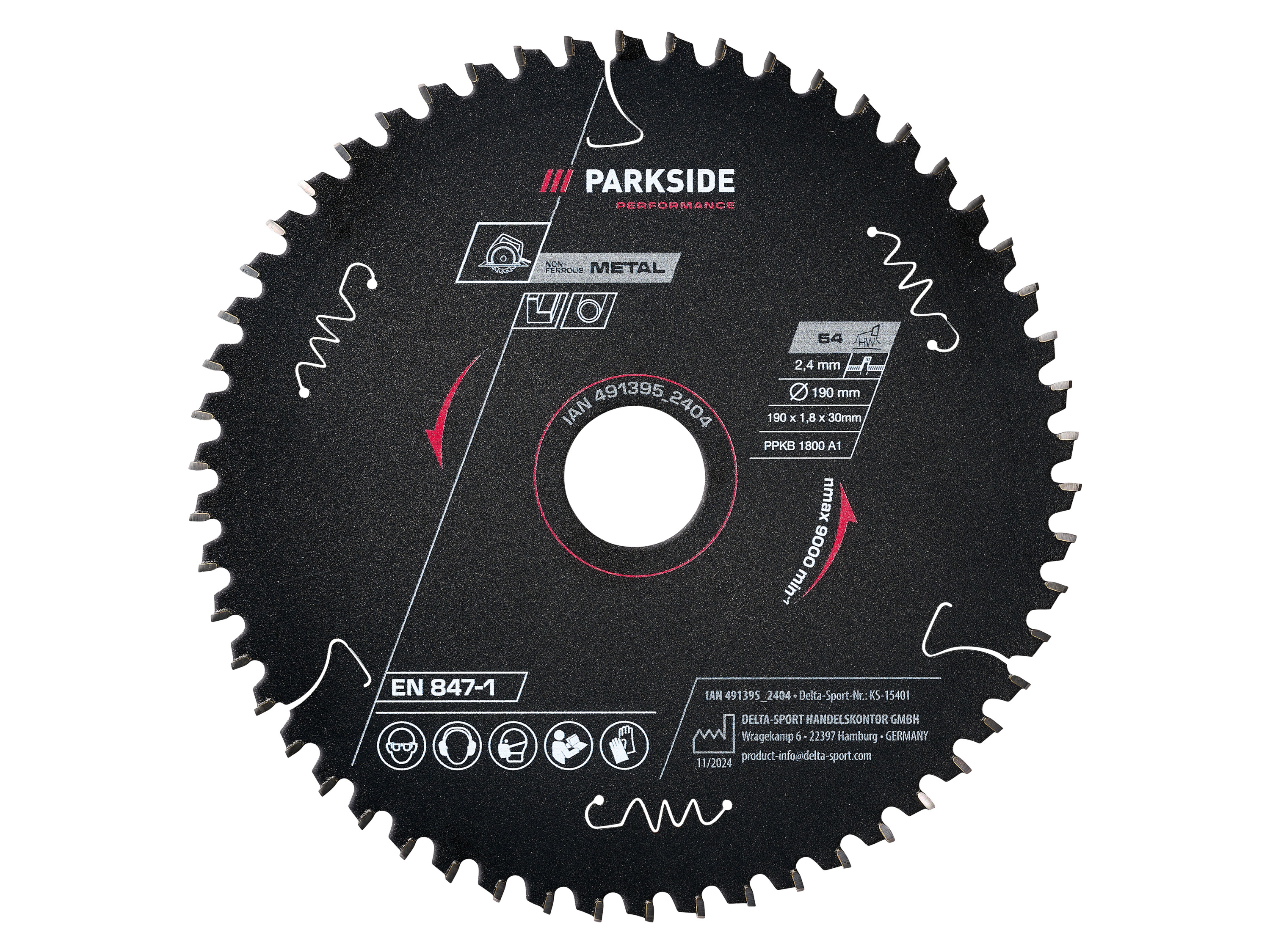 PARKSIDE PERFORMANCE® Lame de scie circulaire PPKB 1800 A1, Ø 190 mm (multi, 54 dents)