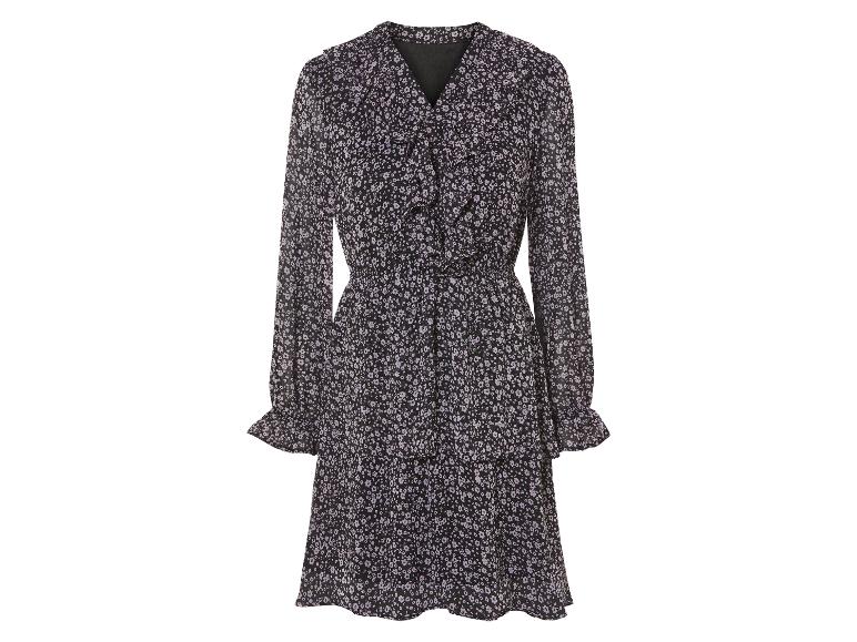 Une robe noire à manches longues avec un imprimé floral.