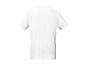 Un t-shirt blanc à manches courtes, vu de dos.