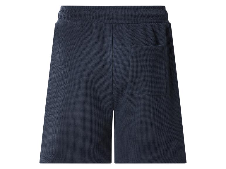 Short de pyjama gaufré bleu marine avec poche arrière