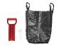 Sac noir pour déchets de jardin avec poignées, une poignée rouge et deux clés Allen.