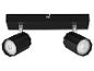 Spot double noir avec ampoules LED.