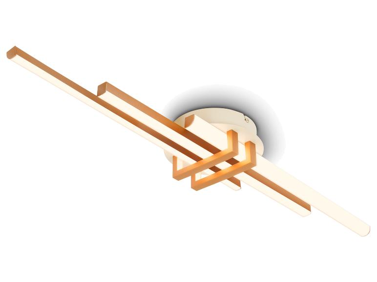 Plafonnier moderne avec quatre barres lumineuses finition bois