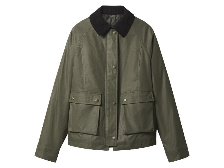 Veste vert kaki avec col noir et poches à rabat