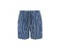 Short de pyjama rayé bleu et blanc avec cordon de serrage.