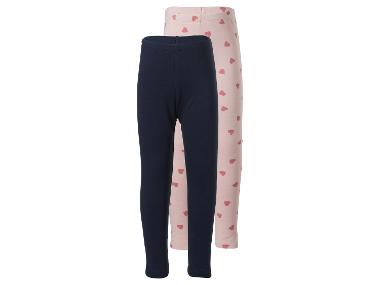 LUPILU® Lot de 2 leggings thermiques petite fille (bleu marine/motif, 12-24 mois)
