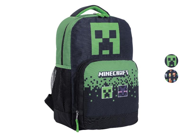 Sac à dos Minecraft : Creeper et personnages pixelisés.