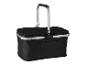 Sac isotherme noir avec poignée, idéal pour les pique-niques ou les courses.