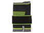 Bracelet de poignet noir Sensoplast avec des accents verts.