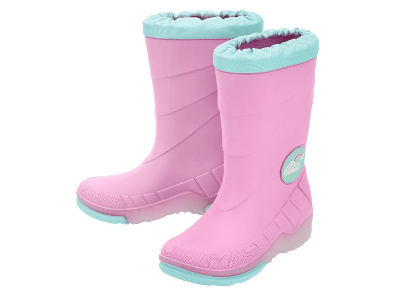 Bottes de pluie roses pour enfants avec des accents turquoise