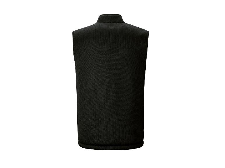 Gilet polaire noir pour homme, vue de dos.