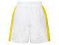 Short blanc avec des bandes jaunes.