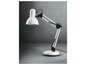 Une lampe de bureau blanche avec un bras réglable.