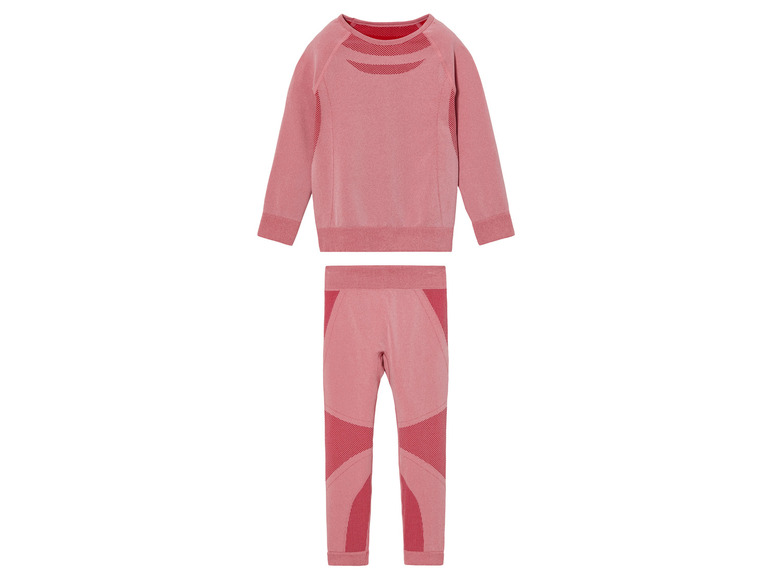 Un ensemble de sport rose avec un pantalon long et un sweat-shirt.