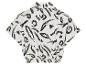 Chemise à manches courtes, coupe courte, motif abstrait noir et blanc.