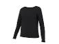 Haut noir à manches longues pour femme avec col bateau
