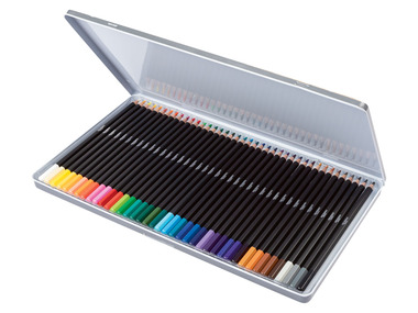 crelando® Crayons de couleurs d'artiste, sous étui métallique, kit de 40