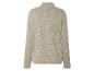 Sweat-shirt beige à fermeture éclair et manches longues.