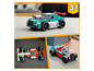 Ensemble LEGO 3 en 1 avec une voiture de course, un hot rod et une Formule 1.