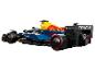 Voiture de course Red Bull Formule 1 en briques de construction, avec les logos Oracle et Mobil 1.