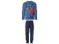 Pyjama garçon : t-shirt bleu à manches longues avec motif Spider-Man et pantalon bleu foncé.