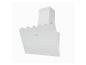 Hotte aspirante de cuisine blanche avec panneau en verre et commandes tactiles