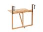 Table pliante en bambou avec support mural.