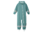Une combinaison de pluie vert clair pour enfant avec des détails réfléchissants.