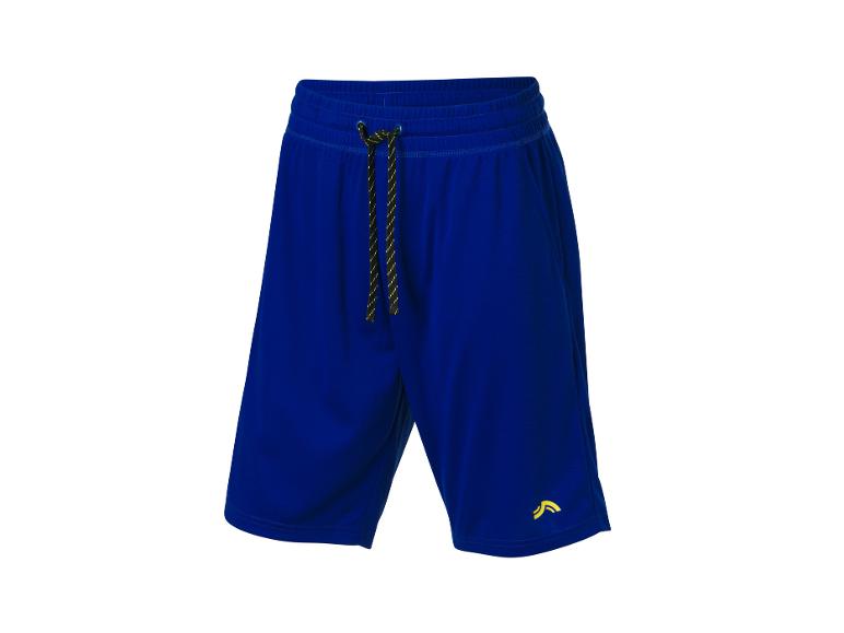 Short de sport bleu avec cordon.