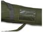 Sac de transport vert avec une poche transparente pour l'identification.