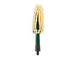 Une brosse verte avec des poils blancs, adaptée pour nettoyer les voitures.