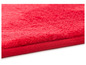 Un tapis rouge avec une bordure ourlée.