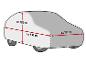 Dimensions d'une housse de voiture : env. 120 x 175 x 480 cm.